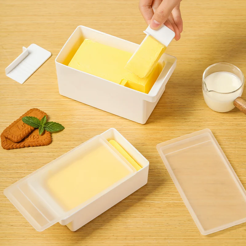 1Pc Butter Dish with Cover Butter Fresh-keeping Box with Cutter Slicer Countertop Butter Box for Home Cheese Storage Box