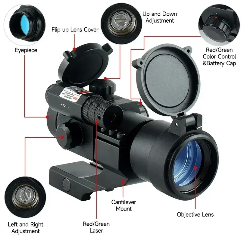 Red Dot Sight M3 Hunting Optic Adjustable Red Green Dot Brightness Reflex Scope Compact Airsoft Riflescope Tactical Accessories red dot sight