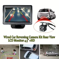 Moniteur de voiture avec caméra de recul pour stationnement de véhicule, caméra de recul avec écran LCD, USB, installation facile, 4.3 pouces 6