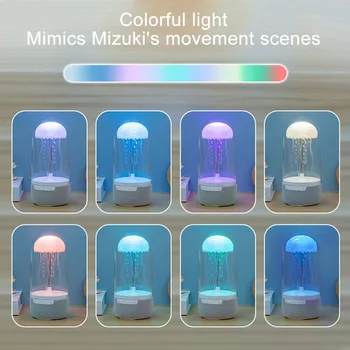 Creative Colorful Jellyfish Lamp Bluetooth-Compatible Speaker HiFi Stereo LED Jellyfish Mood Lamp Color Changing for Home Office 2