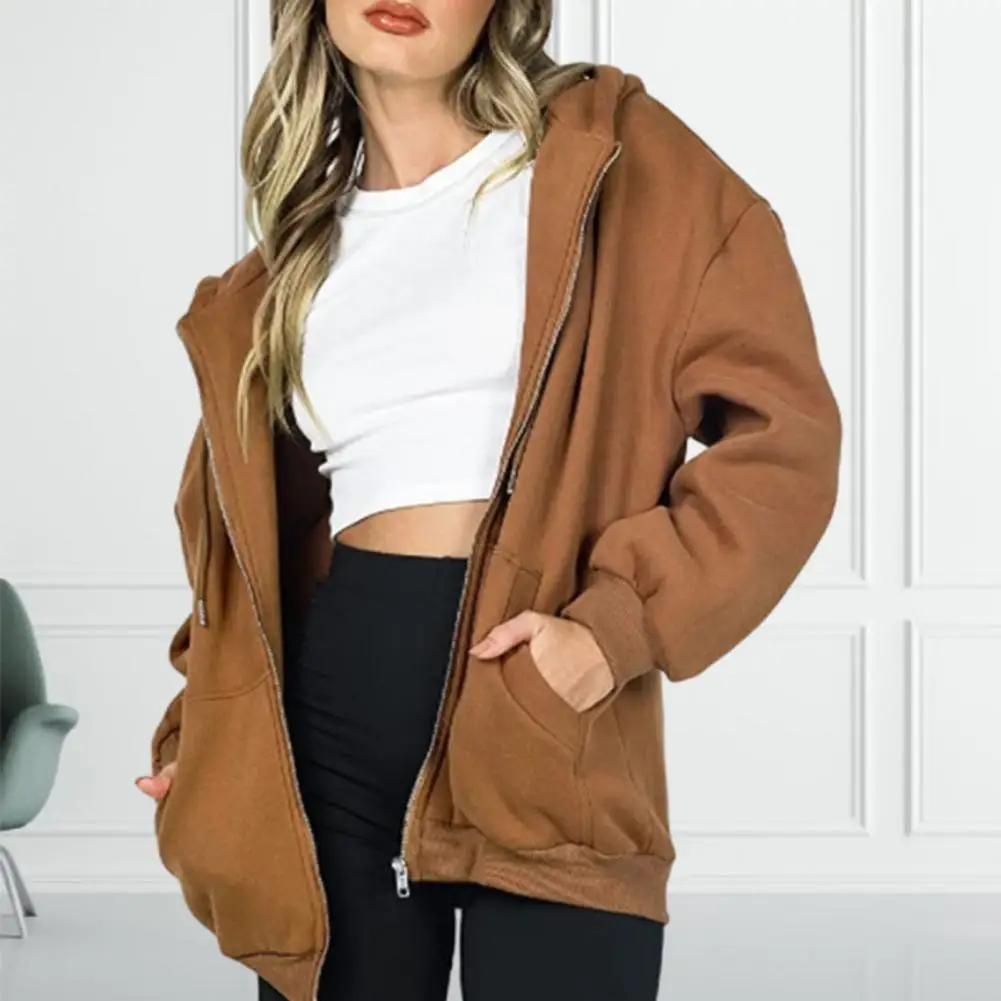 

Women Drawstring Hoodie Women Pullover Hoodie Stylish Women's Hooded Cardigan Jacket Warm Loose Fit with for Fall/winter