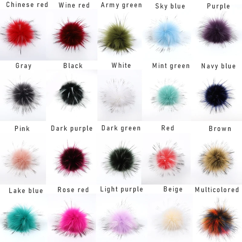 1pc Colorful Imitation Fox Hair Ball Pom Pom Plush Ball Phone Keychain Bag Pendant Woolen Jewelry Knitted Hat Diy Fur Accessory