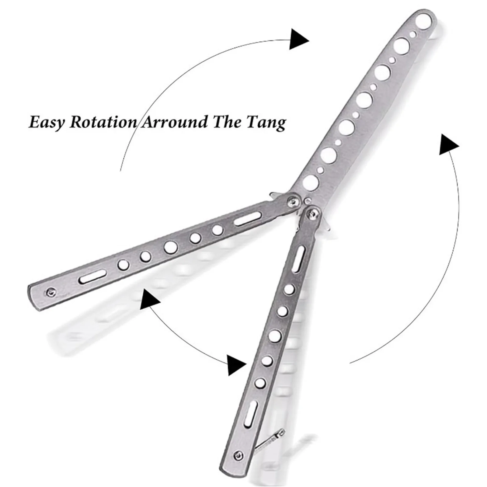Martial Arts Practice Knife Portable Steel Metal Folding Butterfly Knife for Butter Fly Training