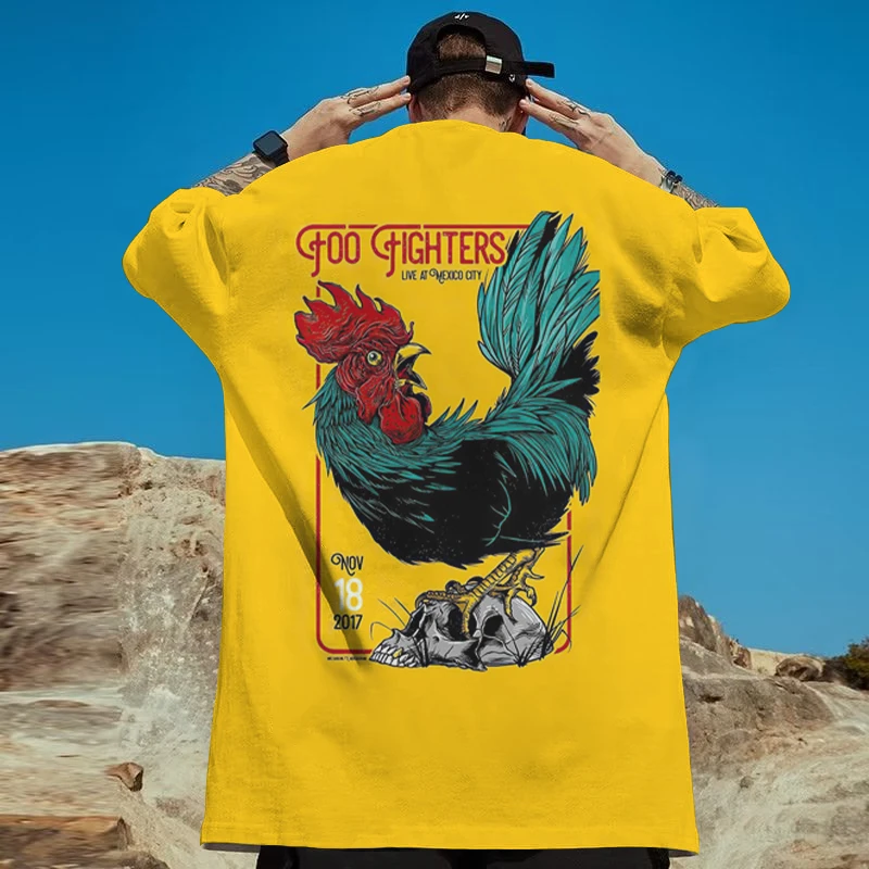 

New Trendy Men's T-Shirt 3d Rooster Print Short Sleeve T-Shirt For Men Street Hip-Hop Male Clothing Vintage Oversized Loose Tops