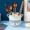 Ins Vintage Chopsticks Holder Drying Rack Separated Organizer Utensil Holder for Kitchen Dining Room Home Kitchenware Tube Shelf 3