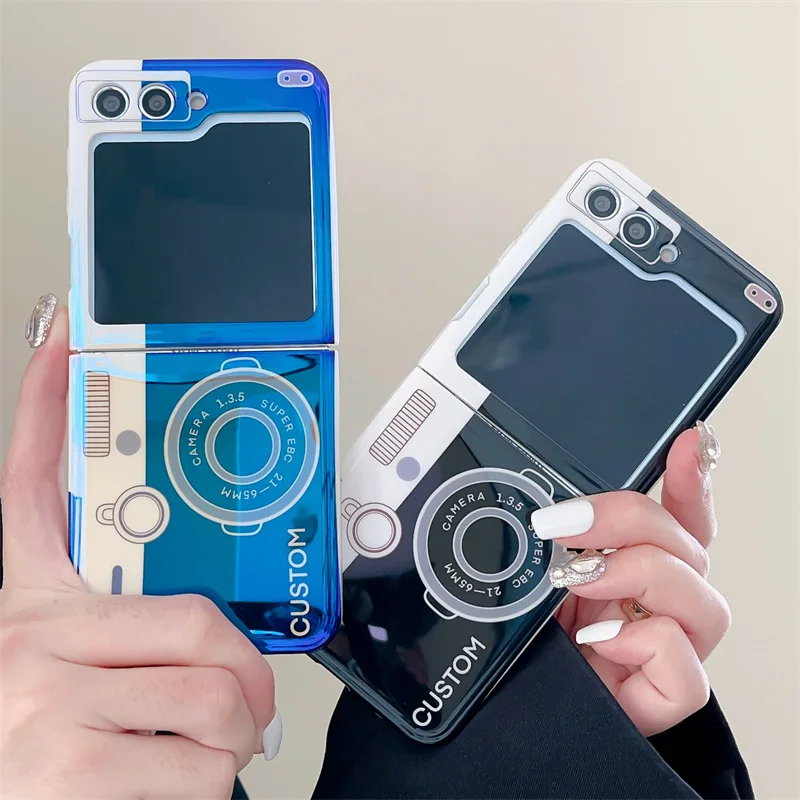 

Samsung Blu ray Retro Camera Galaxy zflip 5 Folding Phone Case Suitable for Samsung zflip 3/4