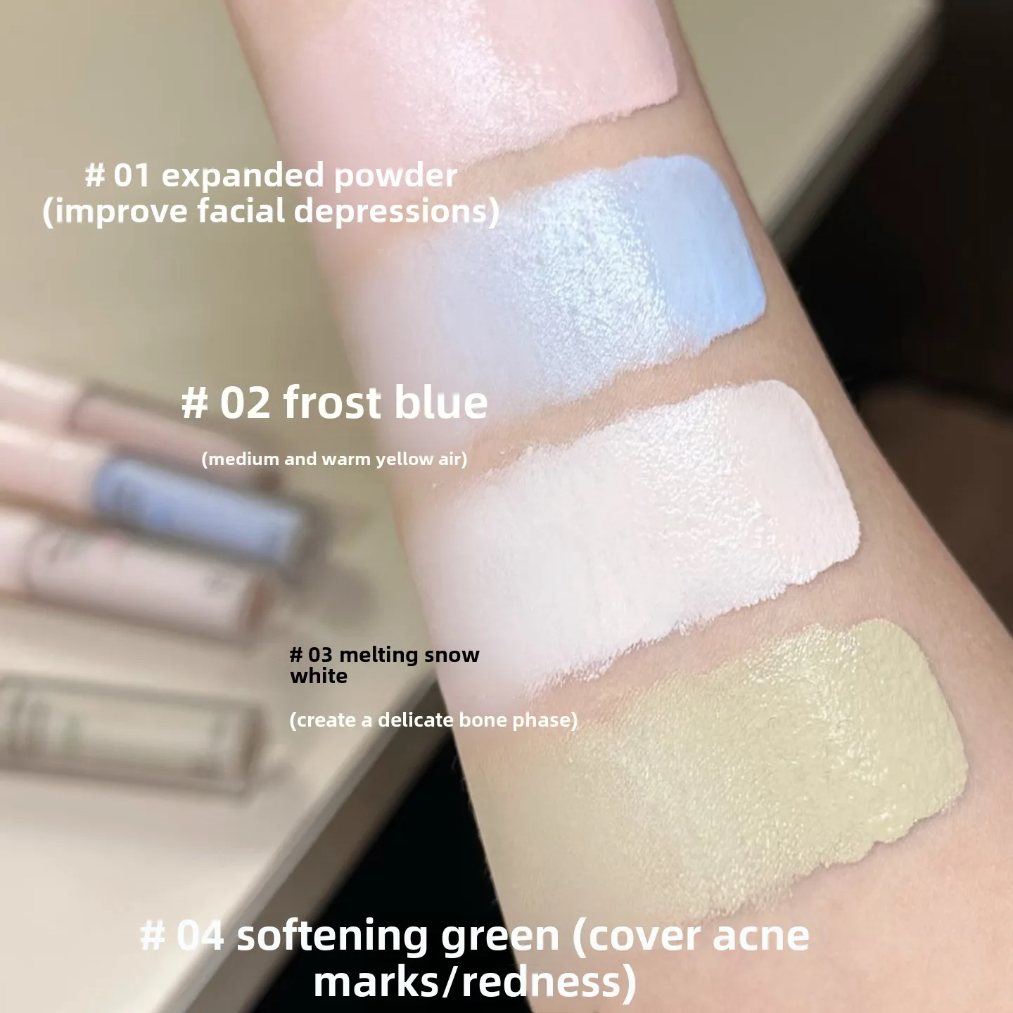 INTOYOU concealer brightening liquid cheek blue cheek green highlight face brightening moisturizing contouring cosmetics