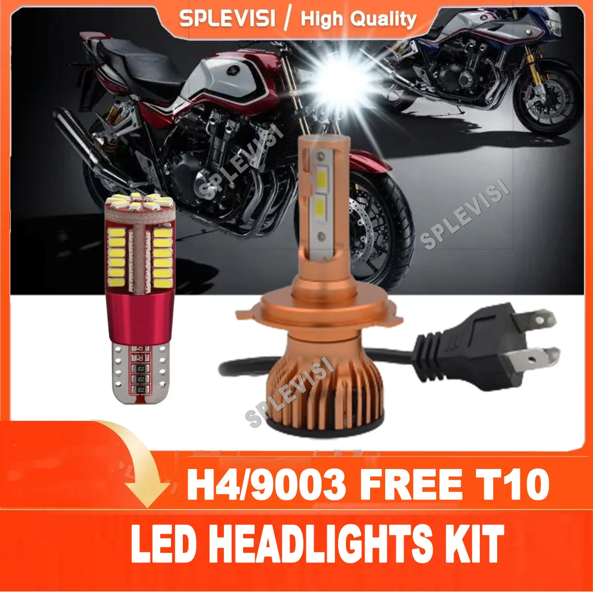 H4 9003 Led Headlight High Low Beam Conversion Kit 6000K White Free T10 Lampadine Per Honda Cbf 125M 500 Sh 300 H4 Led Moto