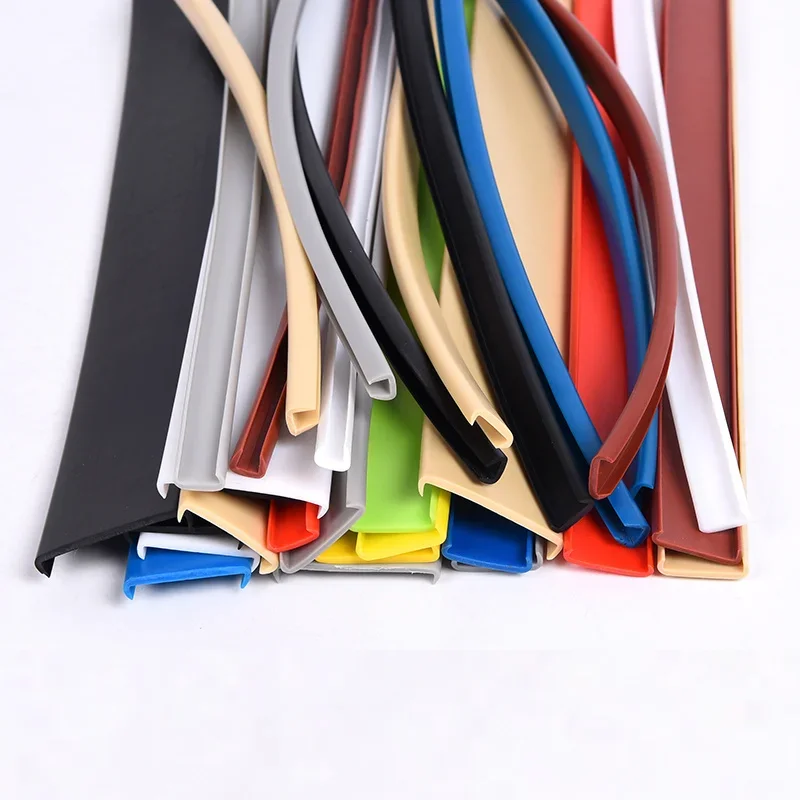 2-Meter U-Profile Edge Banding Veneer Edging for Wood Furniture - Soft PVC in Multiple Colors