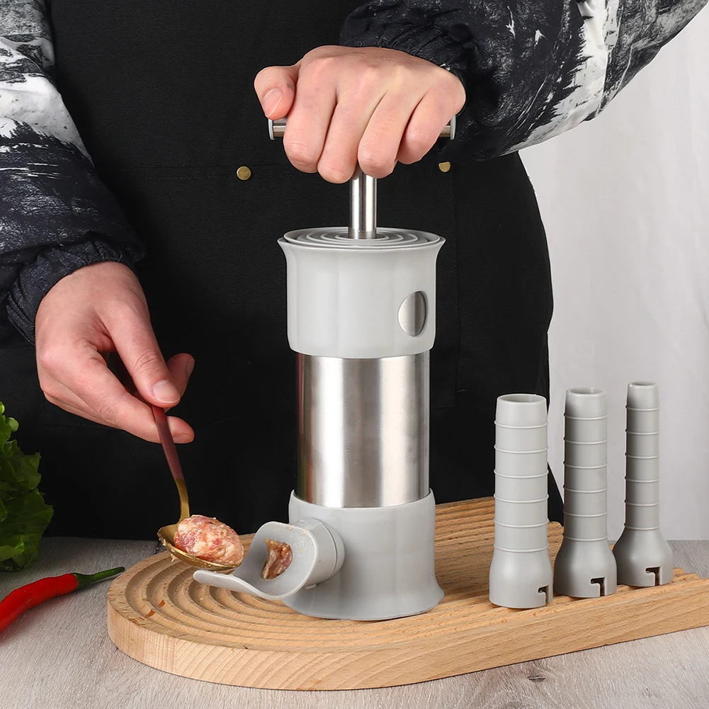 Kitchen Meat Sausage Maker Tool Stainless Steel Sausage Meat Stuffer Horizontal Maker Homemade Filler Accessorie sausage stuffer
