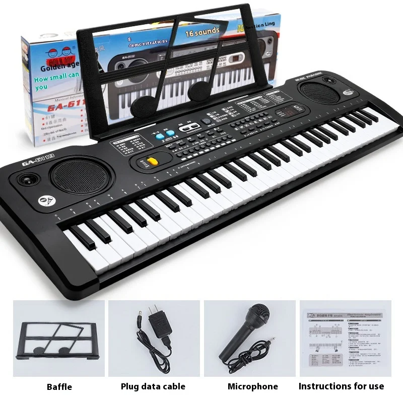 61 Keys Piano Keyboard, Electronic Digital Piano with Built-in Speaker Microphone, Portable Keyboard, Beginner Teaching Gift