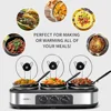 Slow Cooker, Triple Slow Cooker Buffet Server and Food Warmer, 3-Section 1.5-Quart Upgraded Oval Ceramic Pot 6