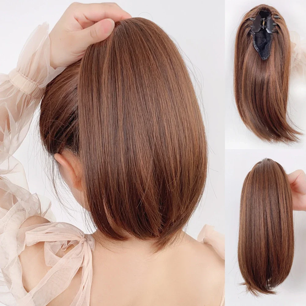 Horsetail Wig Female Waterfall Half Tied Wig Female Long Hair High Horsetail Grab Clip Wig Braid Natural Fluffy Hair Increase 60cm 1 3 bjd doll wig dress up female nude 3d eyelashes removable joint bald dolls hair detachable wig body girl toy gift