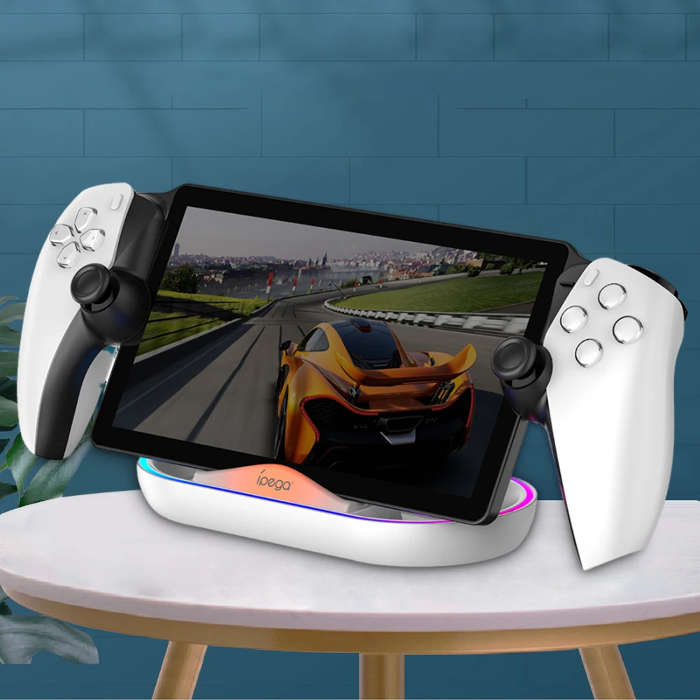 플레이스테이션 포털 PS5 포털 충전 도크, RGB 조명 충전기 스탠드 스테이션, 충전 케이블 포함