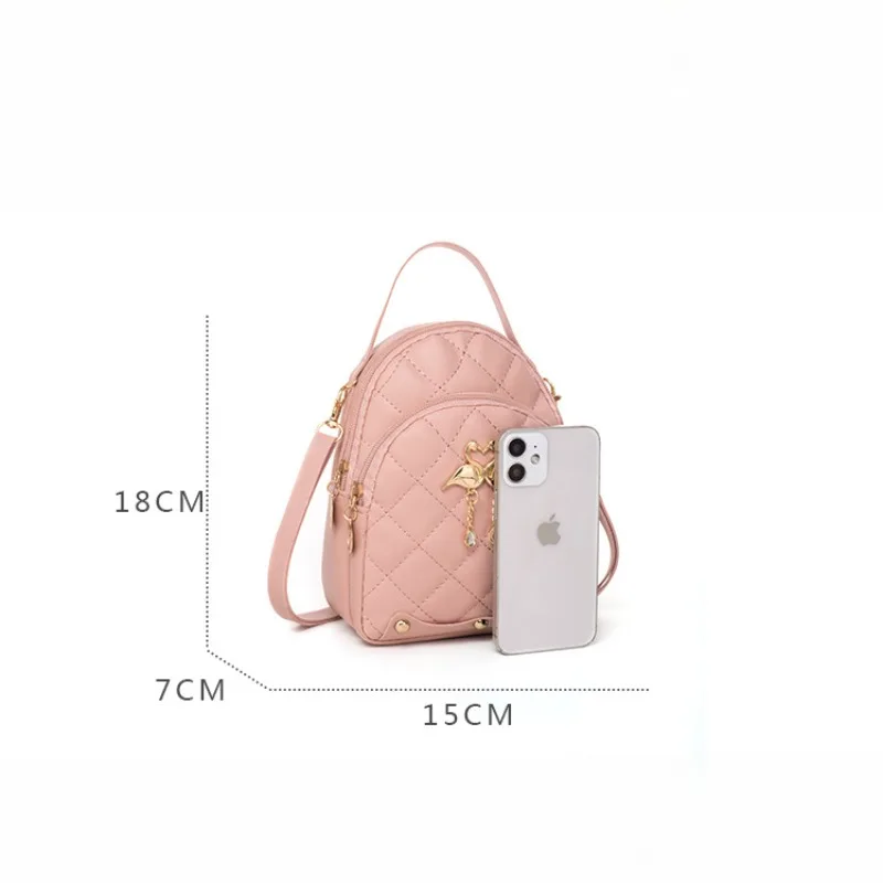 Mini zaino moda donna Nuovo zainetto carino in pelle PU Borsa a tracolla versatile e multifunzionale per donna - immagine 6
