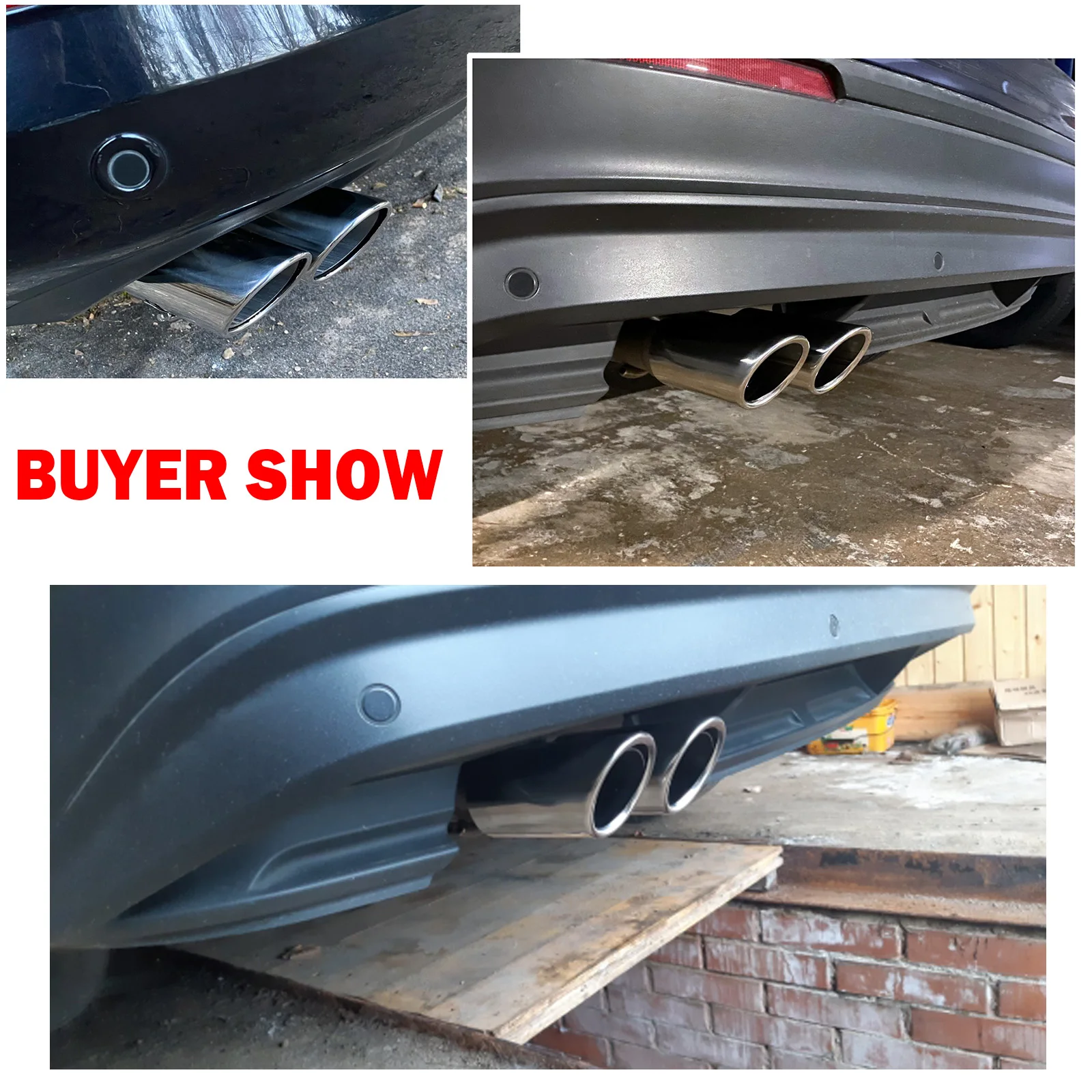 For VW Passat CC 2009-2012 B6 3C 2005-2010 EOS 2006-2012 Stainless Steel Exhaust Muffler Tip Tail Pipe Tailpipe End Chrome Trim