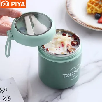 Boîte à déjeuner en acier inoxydable de 510ml, avec cuillère, récipient alimentaire thermique, tasse à vide, boîte à Bento isolante, tasse à soupe Thermos pour enfants à l'école 1