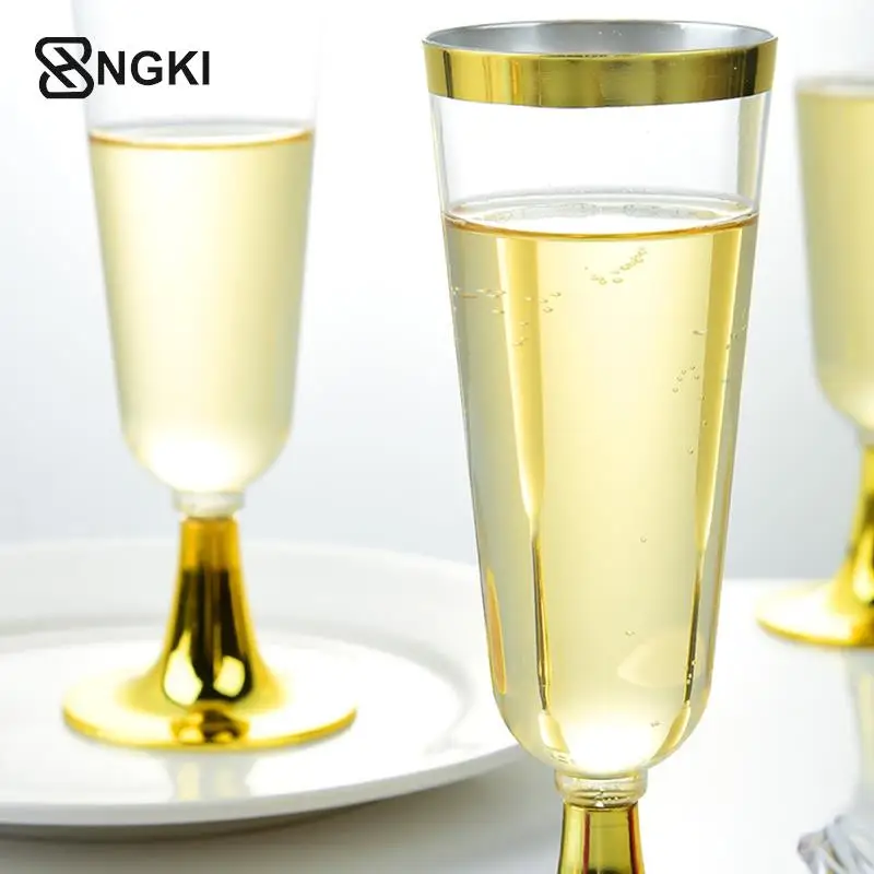 150ML Plastic Disposable Red Wine Glass Champagne Flutes Glasses