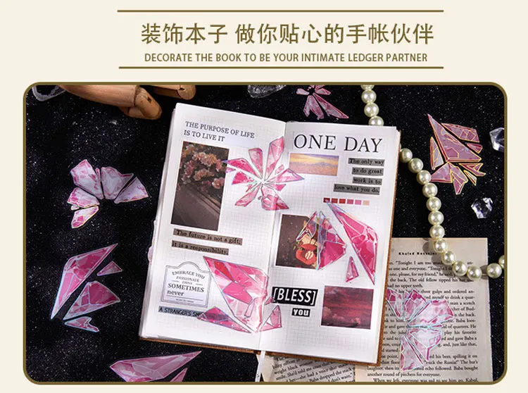 20 Sheets Broken Crystal Graffiti Stickers for DIY Scrapbook Suitcase Phone Laptop Guitar Decorative Stationery Office Supplies