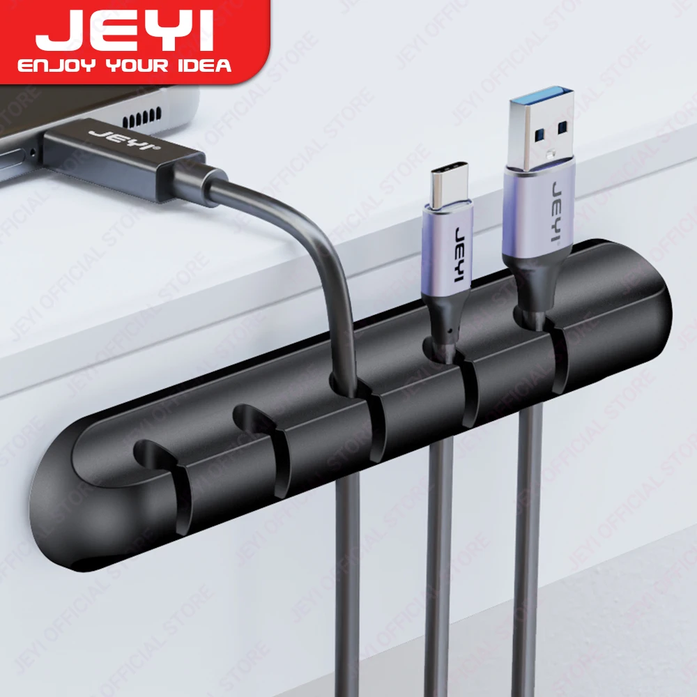 JEYI Adhesive Cable Holder Clips Cord Management Wire Organizer for Desktop USB Charging Cable Nightstand Power Cord Mouse Cable