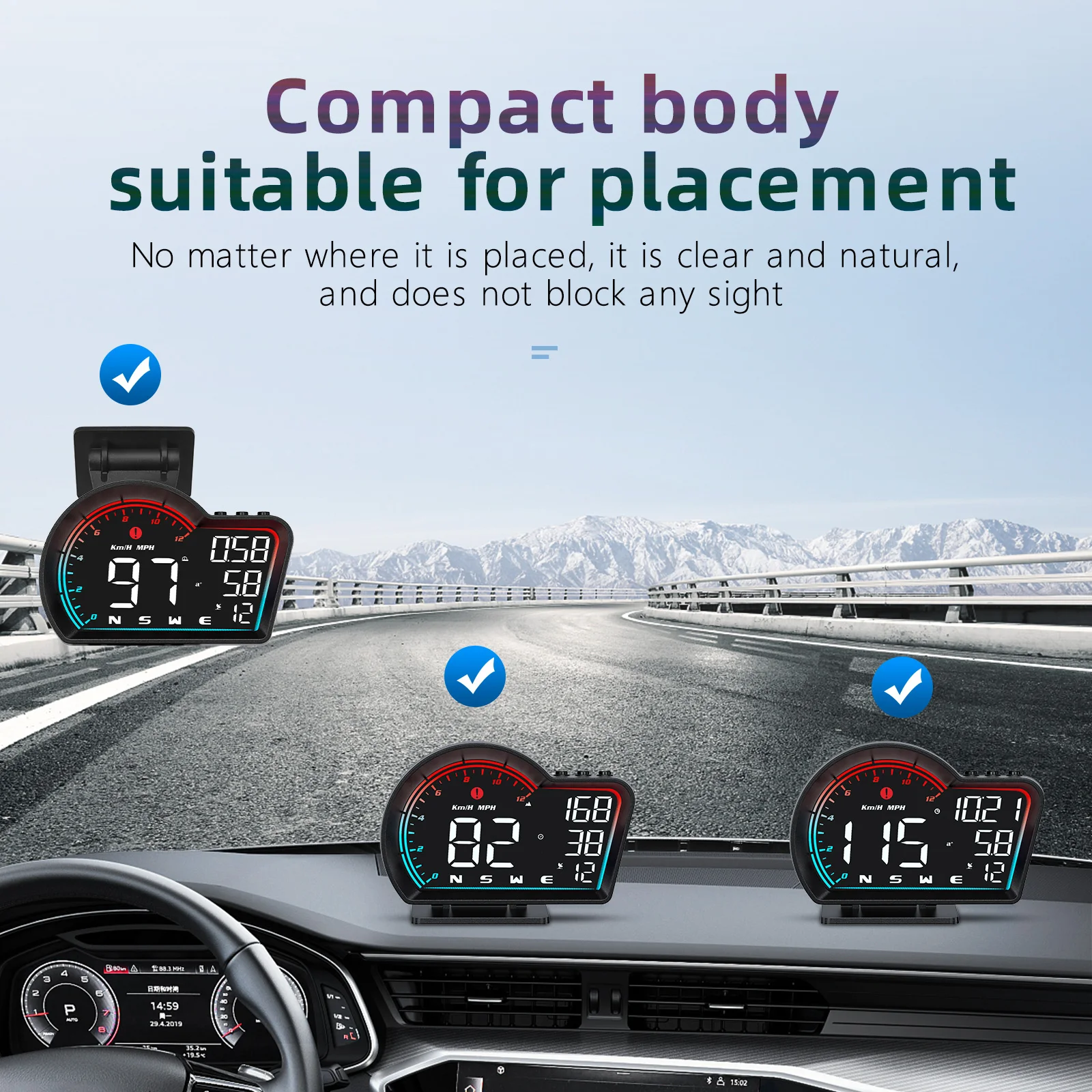 Universal Hud Smart Digital Meter Auto GPS Tacho G16 Auto Head-Up-Display 9 Arten Schnitts telle mit Beschleunigung warnung