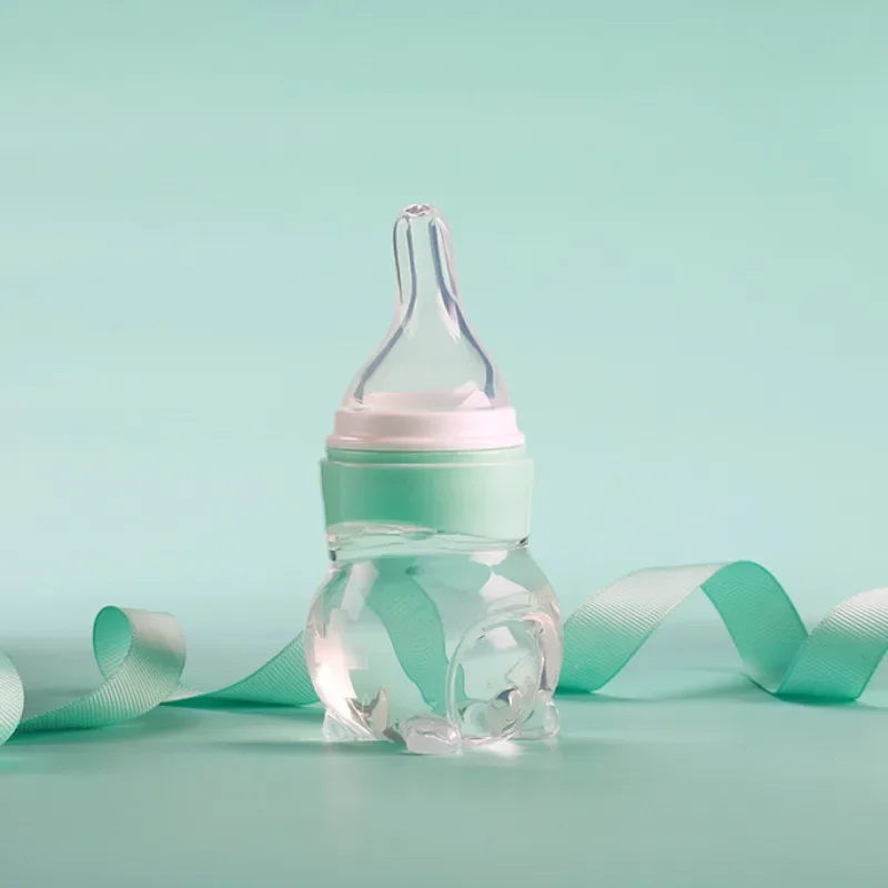 70ML Silicone Squeezing Feeding Bottle Spoon Bottle Feeder Newborn Baby Training Drink Spoon Safety Tableware Training Feeder