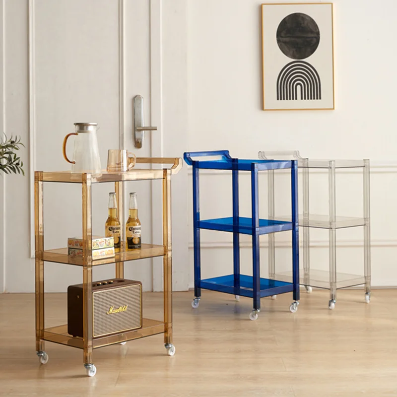 Carrelli Da Cucina Moderni In Acrilico Per Mobili Per La Casa Carrello Mobile Personalità Luce Di Lusso Multistrato Carrelli Portaoggetti Da Pavimento