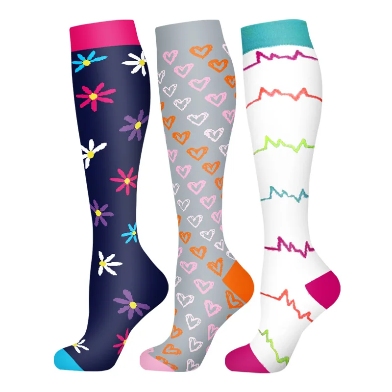 Compression Socks for Outdoor Sports - Calf Support & Swelling Relief (3 Pairs)