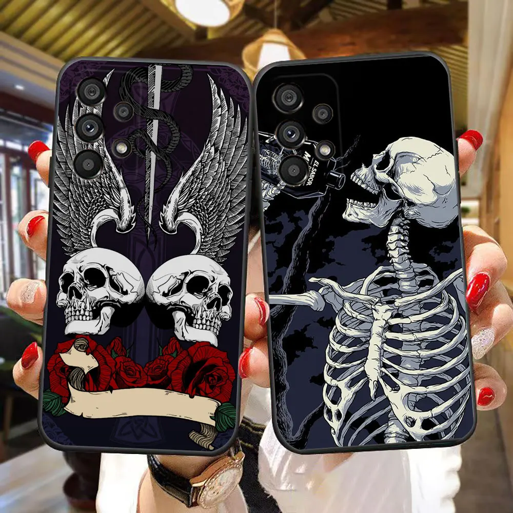 

Scary Fashion Gothic skull Phone Case For Samsung Galaxy A90 A80 A73 A71 A53 A52 A51 A42 A33 A32 A22 A21S A14 A13 A12 Case Funda