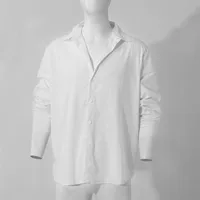 Men Shirt 2023 Spring Solid Baggy Long Sleeve Button Hawaiian Cotton Linen Shirt for Men Blouse Camisa Masculina Streetwear - Image 5