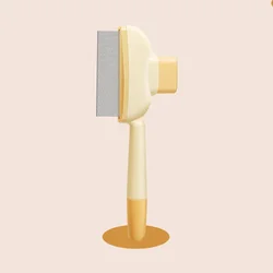 Pet Hair Removal Brush and Grooming Tool (Yellow Dense Teeth)