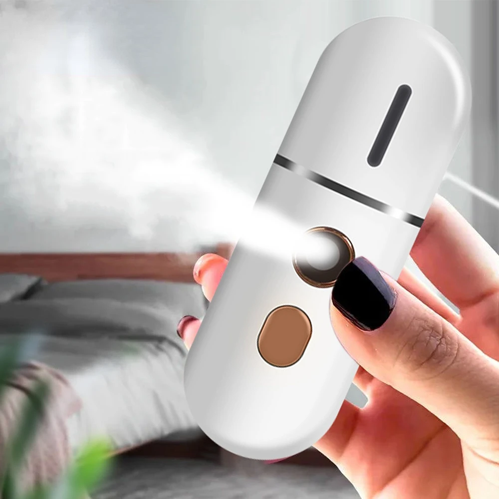 

Mini Face USB Rechargeable Humidifier Nano Steamer Nebulizer Portable Cold Spray Moisturizing Beauty Instruments Skin Care Too