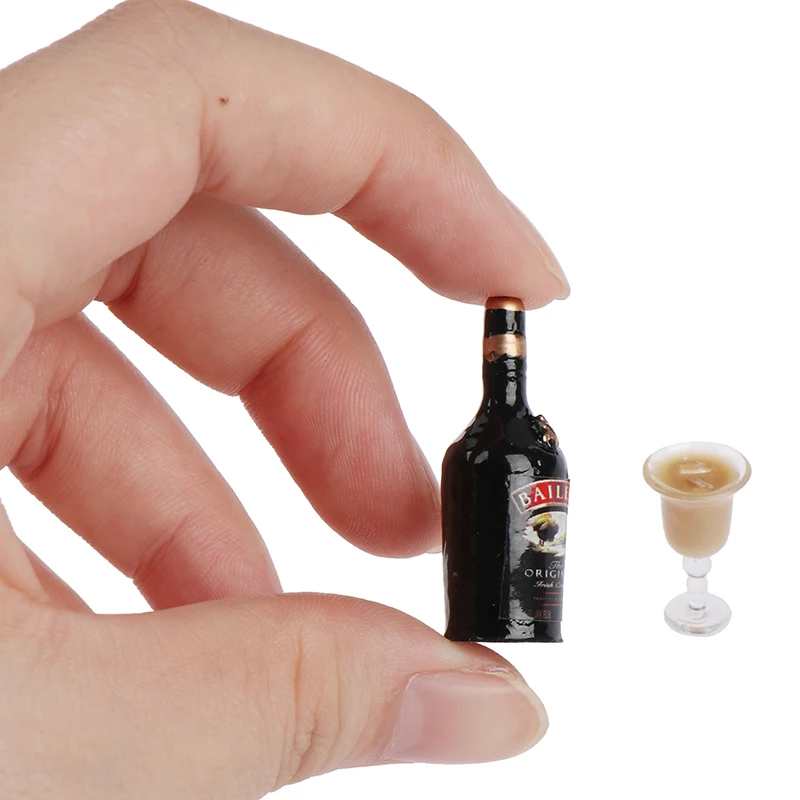 1set 1/12 Dollhouse Miniature Accessories Mini Wine Bottle Set Simulation Drinks Model Toys For Doll House Decoration 3