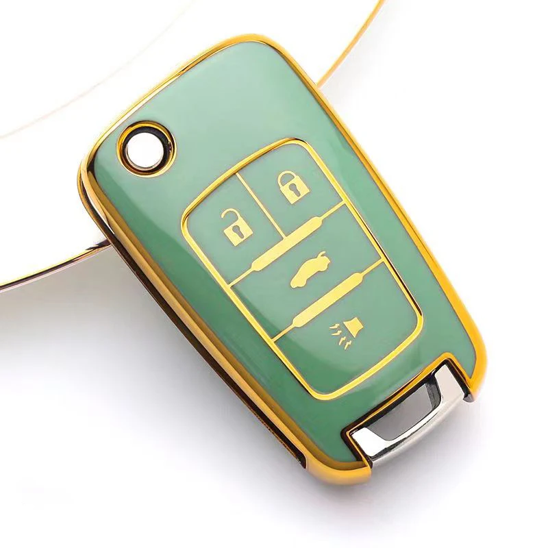 TPU 3 4 5 Buttons Car Flip Key Case Cover For Chevrolet Camaro Cruze Chevy Equinox Sonic Terrain Car Folding Key Fob Accessories