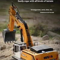 HN599 full alloy hydraulic remote control excavator toy screw simulation engineering vehicle boy toy 1