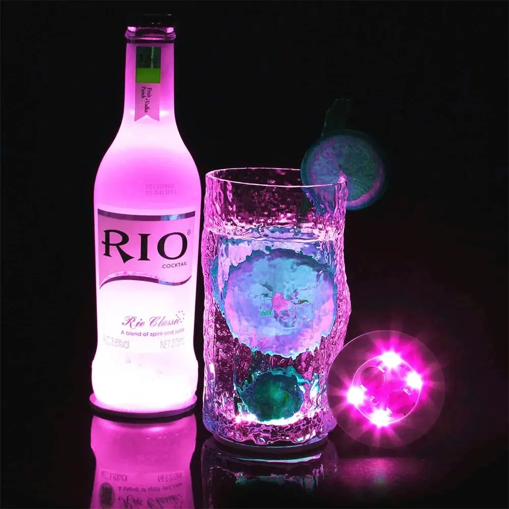 LED Luminous Coaster Set - Light-Up Drink Mats for Parties and Celebrations