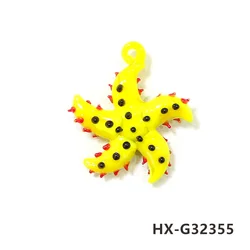 Colorful Starfish Glass Pendant Ornament - Cute Miniature Sea Star Decoration - About 3.2 - 3.5cm (HX - G32355)