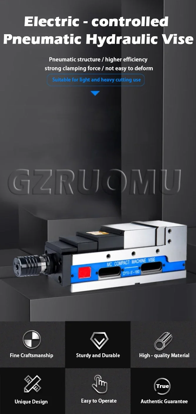 Precision Pneumatic Hydraulic Vise 4 Inch CNC Right Angle Clamp 0-250MM Milling
