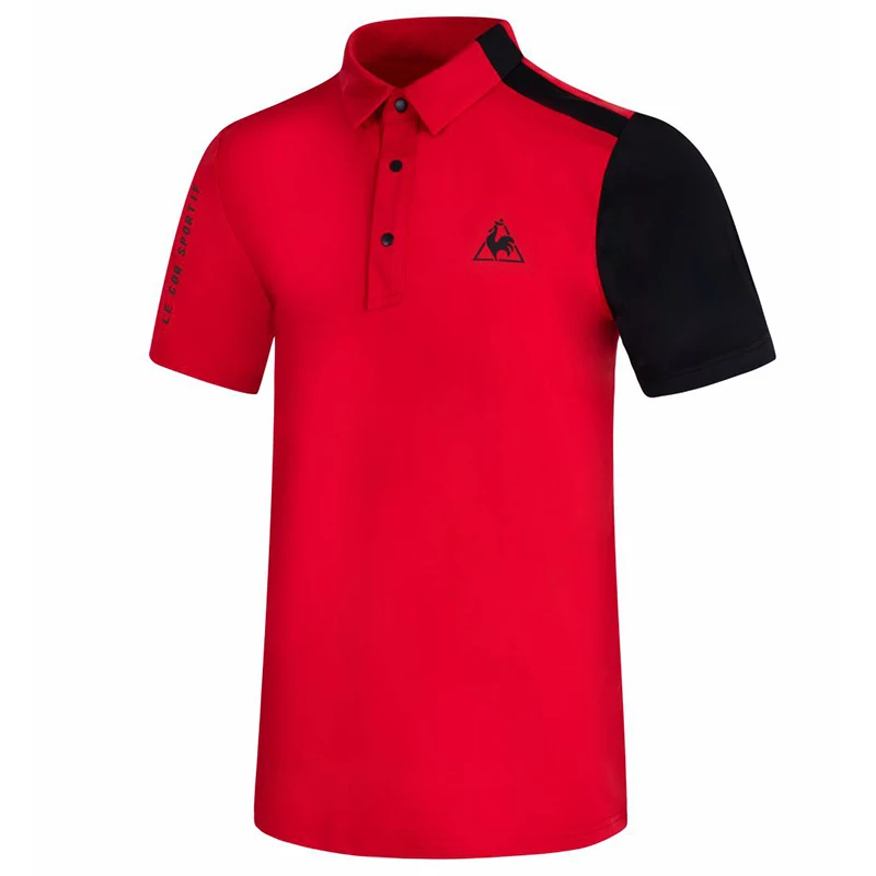 

2023Summer New Men's Golf Clothing Outdoor Sports Quick-Drying POLO Shirt Casual Short-Sleeved T-Shirt White Or Red Contrast Top