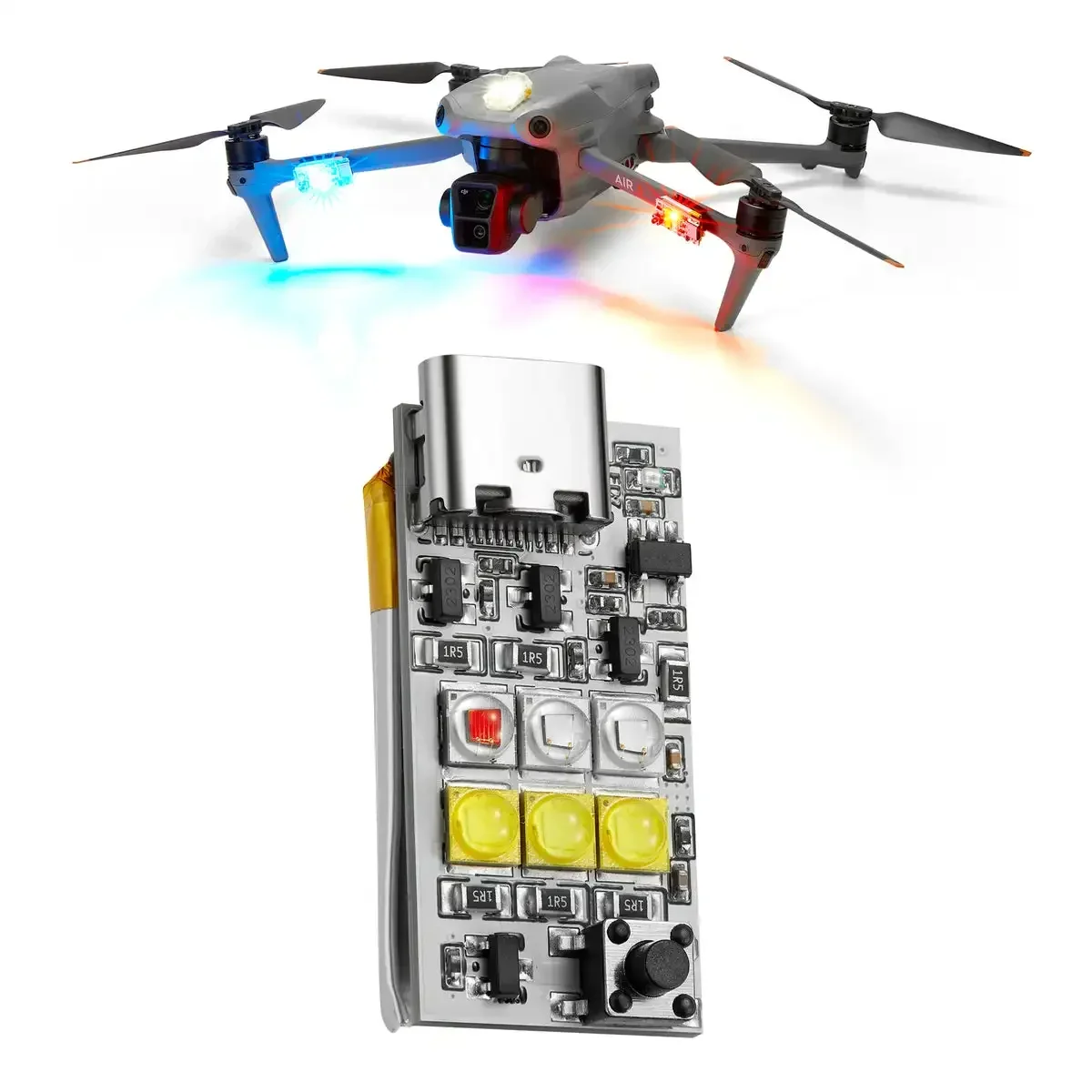 VIFLY Strobe Platinum - 6 Cree Led Lights 1000 Lumen FAA Compliant Drone Strobe thumbnail 5