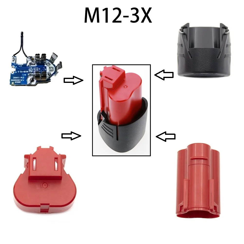 1 Set Lithium Battery 3-Cell Plastic Case Three-Cell Case PCB Circuit Board For 12V Li-Ion Battery 12V 1.3Ah Kit