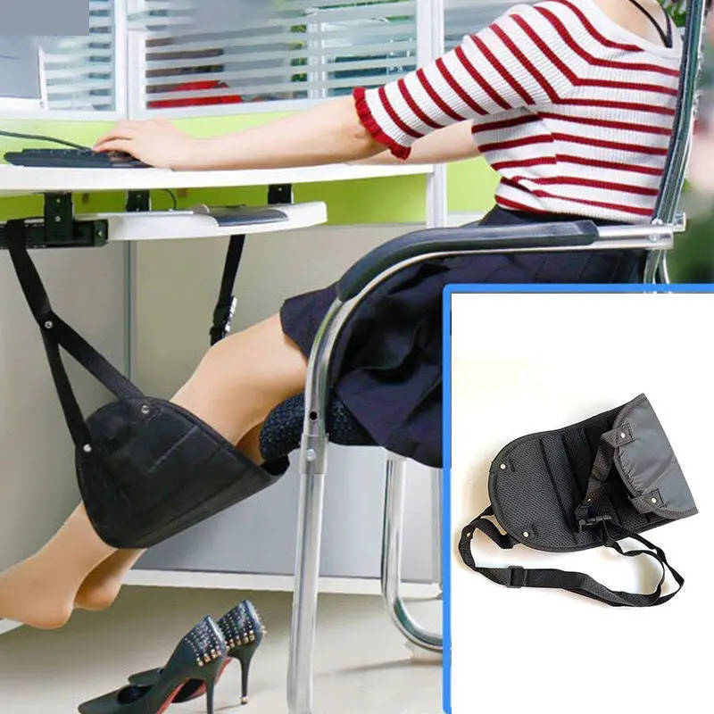 Comfort Airplane Footrest Hammock Under Desk, Premium Memory Foam Foot Resting for Feet and Heel Travel Office 5