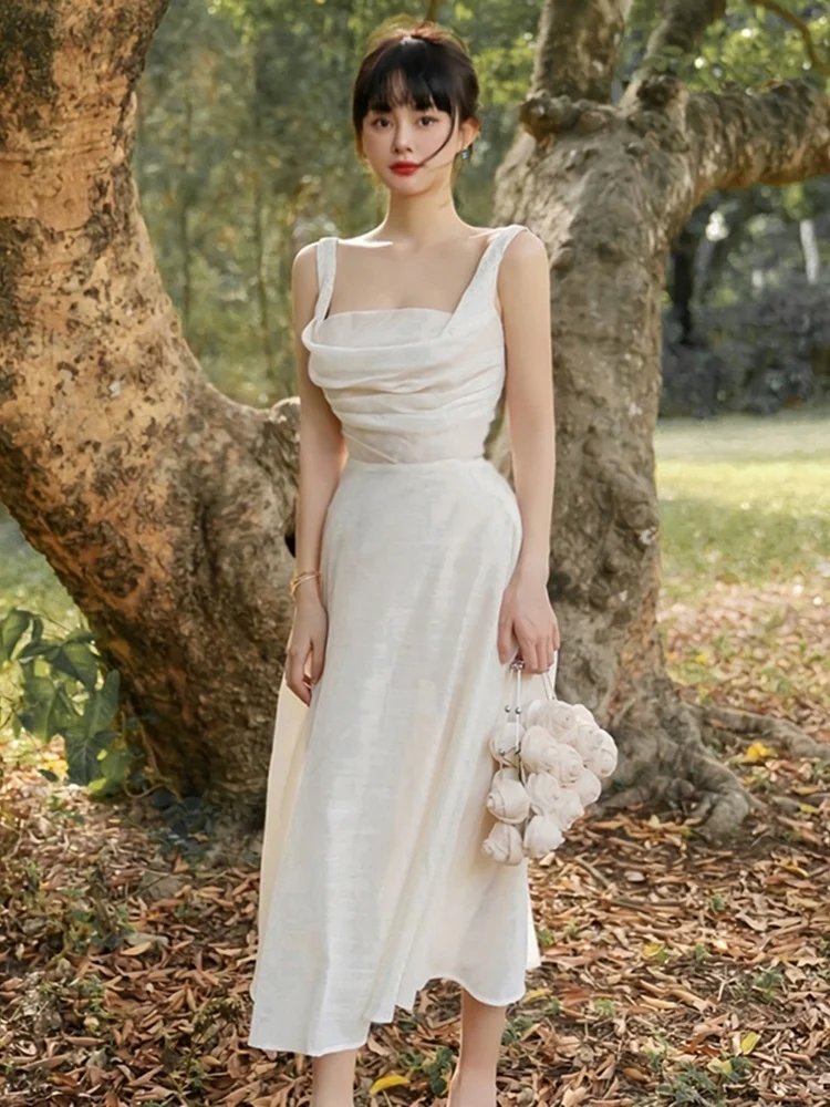 

Tourist Clothing Women's Beach Skirt Super Fairy French Style Beach Holiday Photography Dress Temperament Long Dress