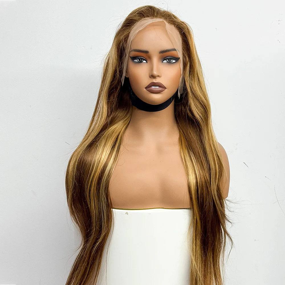 13x4 Highlighted Wig Straight Human Hair Wig Straight 13x4 Lace Front Wig Ombre Long Length Lace Frontal Wigs For Women