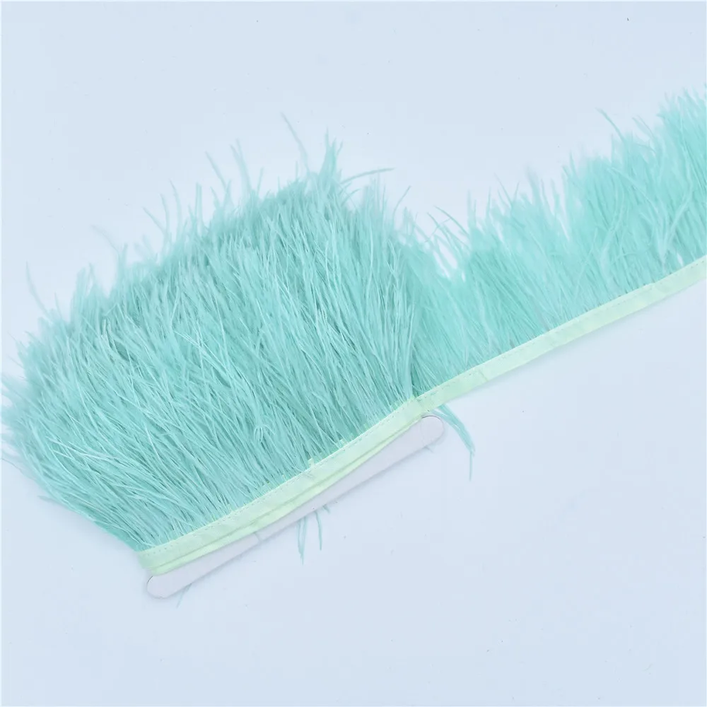 Ostrich Feathers 1meters Real Trim Fringe for Clothes Ribbon Trims Feather Skirt Plumas Plume Decoration