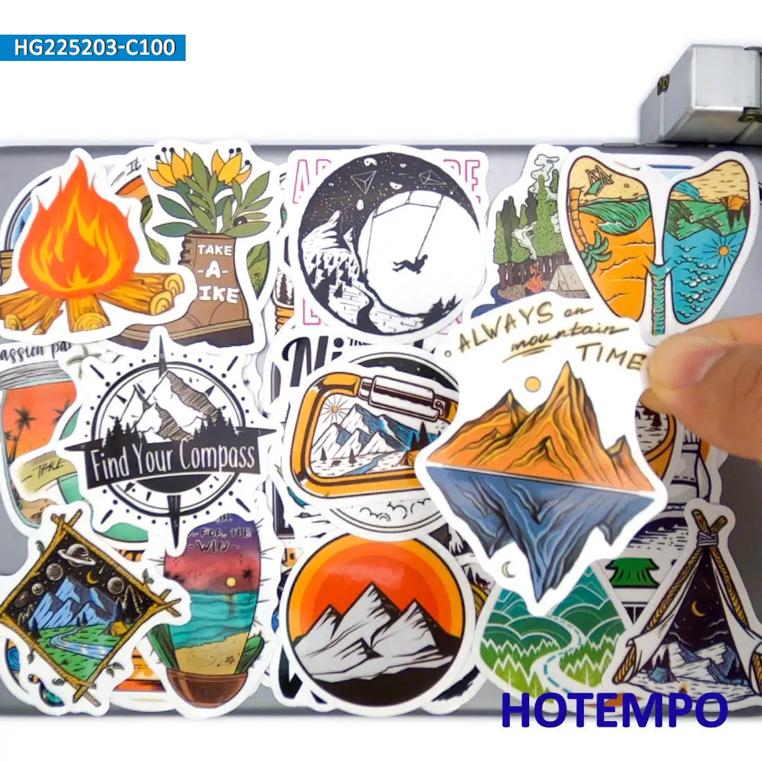 50/100 Stück, Wilde Abenteuer Reiseaufkleber, Wandern, Klettern, Camping, Reise-Aufkleber, für Telefon, Laptop, Gepäck, Fahrrad, Auto, Gitarre, Helm, Tasse, Motorrad Aufkleber – Detail 2