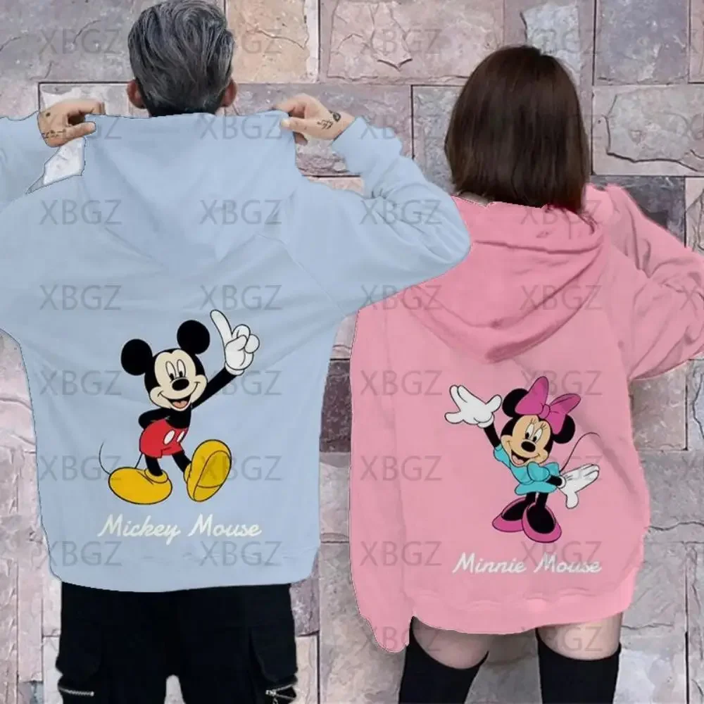 Couple Outfit Disney Hoodies Minnie Mouse Women's Casual Sweatshirt Couple Hoodie Men's Women Clothing Mickey Y2k Print Top