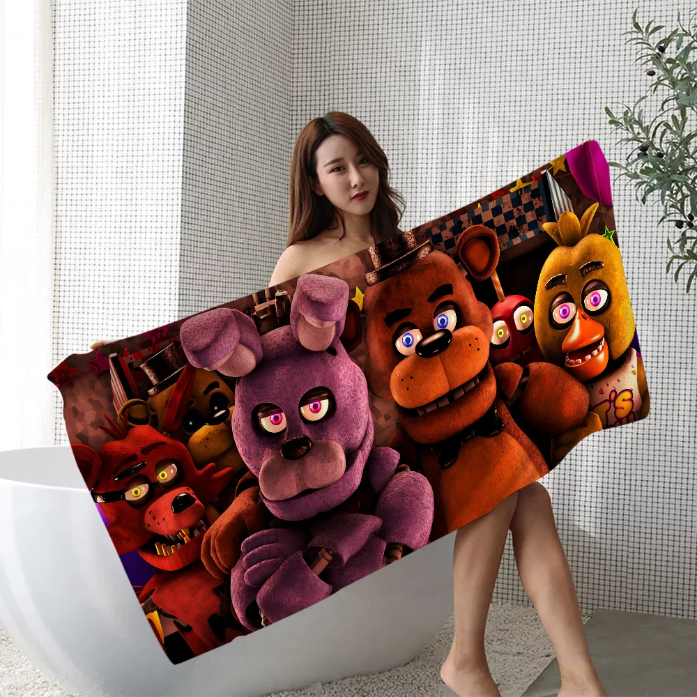 Fnaf Five-nights-At-Freddys Anime Towel Microfiber Beach Towel Absorbent Quick dry Soft Yoga Swimming Resort Mountain Climbing 5