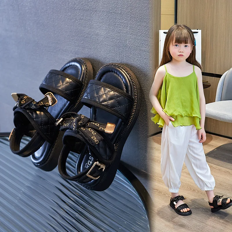 

Girls Sandals 2022 New Fashion Summer Children's Girls Princess Shoes Soft Bottom Non-slip Beach Baby Shoes