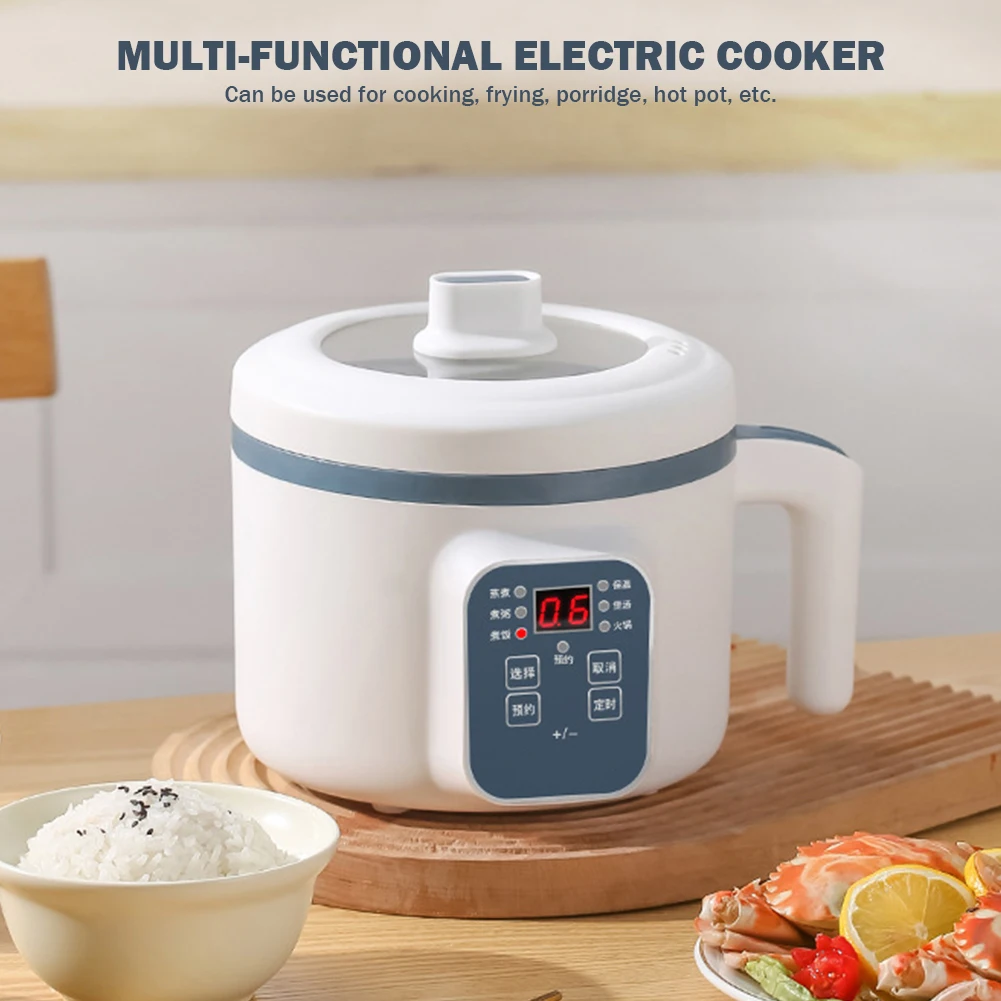 Mini Electric Rice Cooker Household Multifunctional Heating Pan Cooking Pot Double Layer 2L 2-3 People Mini Hotpot Soup Steamer 4